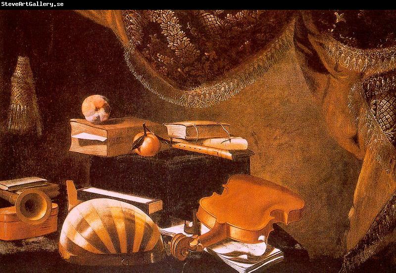 Evaristo Baschenis Still Life with Musical Instruments